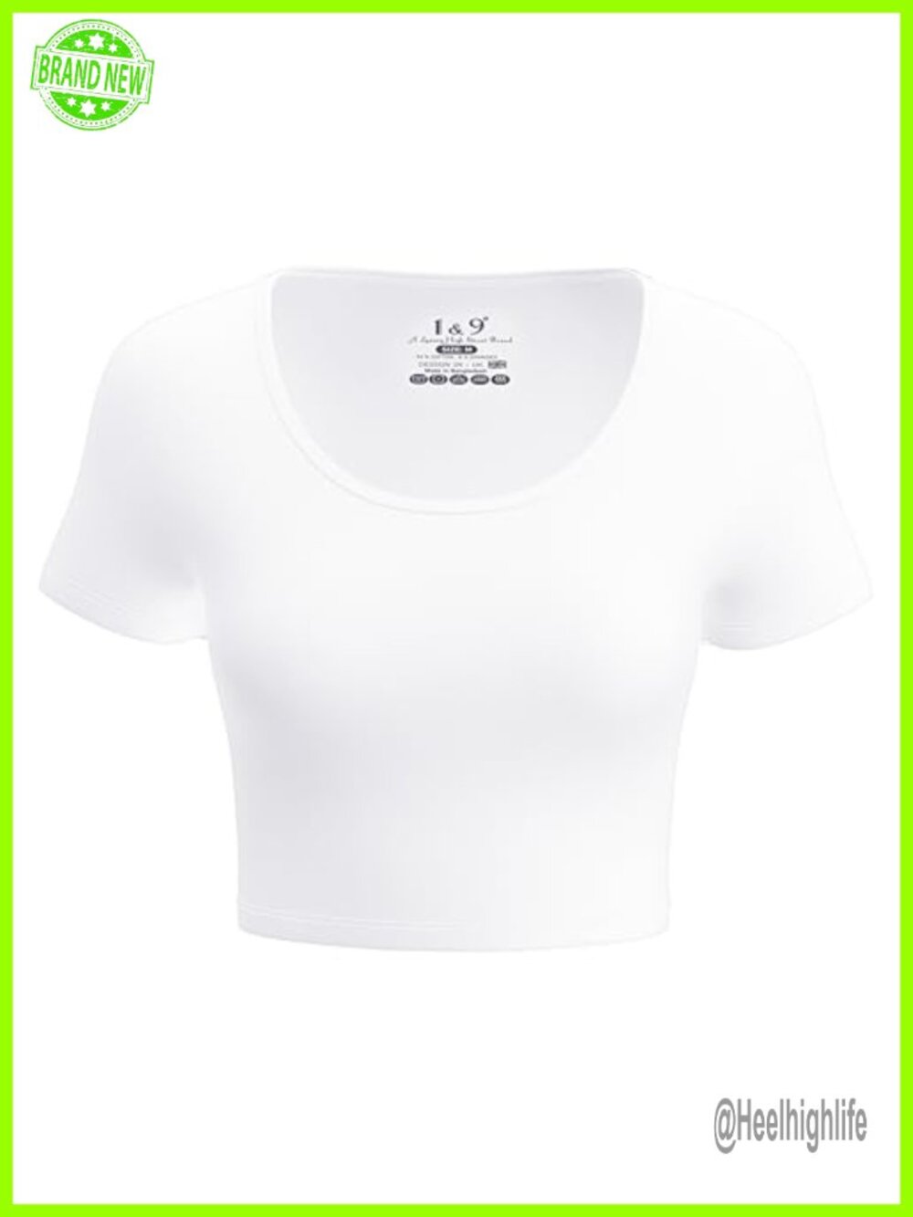 Women's Cotton Crop Top Short Sleeve Scoop Neck Slim Fit Summer Tee